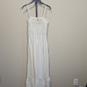 NWT Krisa Smocked Linen Blend Midi Dress In Small